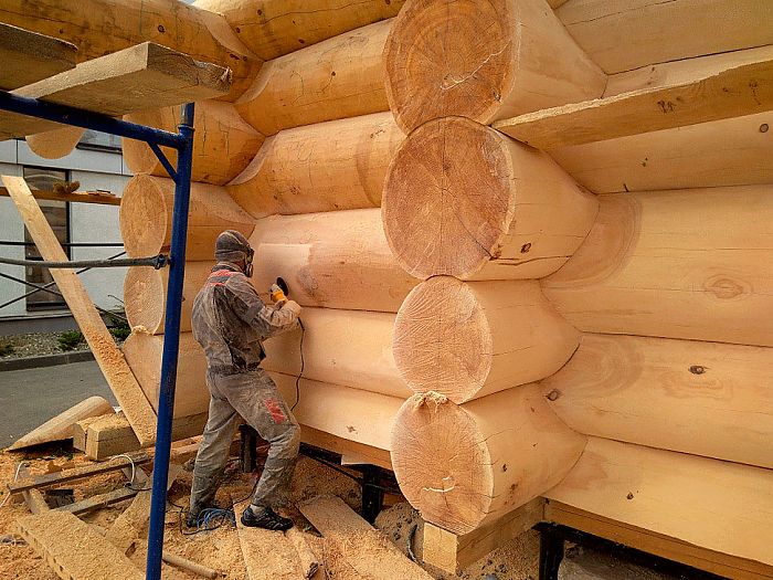 шлифовка дома из бревна шлифовка дома из бревна