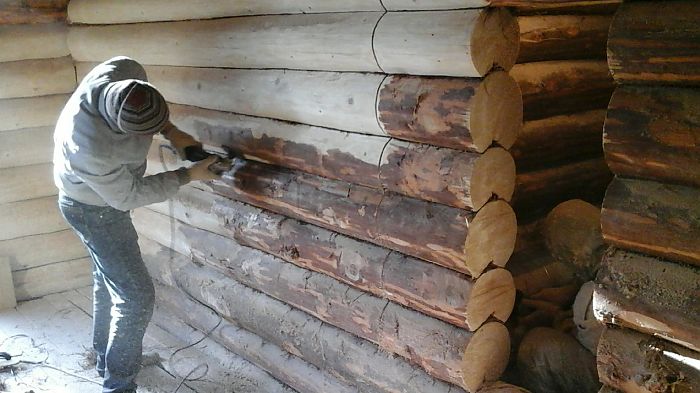 шлифовка дома из оцилиндрованного бревна шлифовка дома из оцилиндрованного бревна